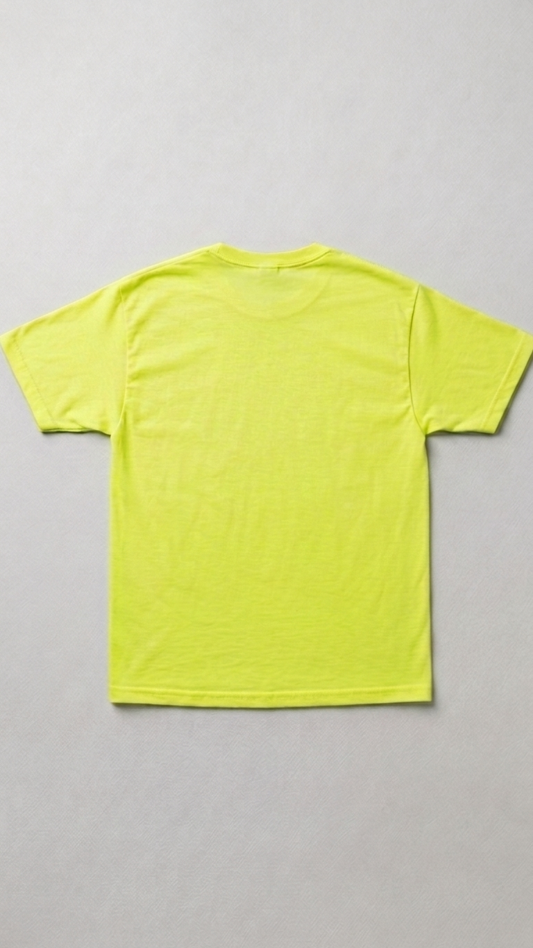 safety Yellow t-shirt on a gray background