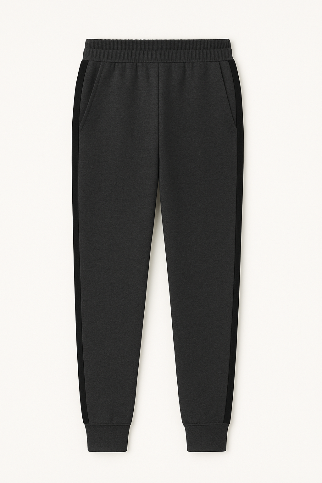 charcoal jogger pants on a white background