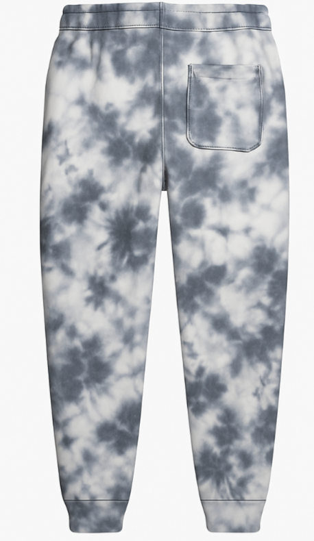 Tie-dye sweatpants with a pocket on a white background