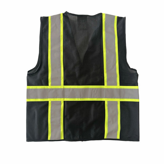 back of black color safety vest